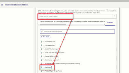 Mapping Ownly data to HubSpot contact fields in Zapier