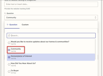 Selecting the applicable questions below the contact information in Zapier